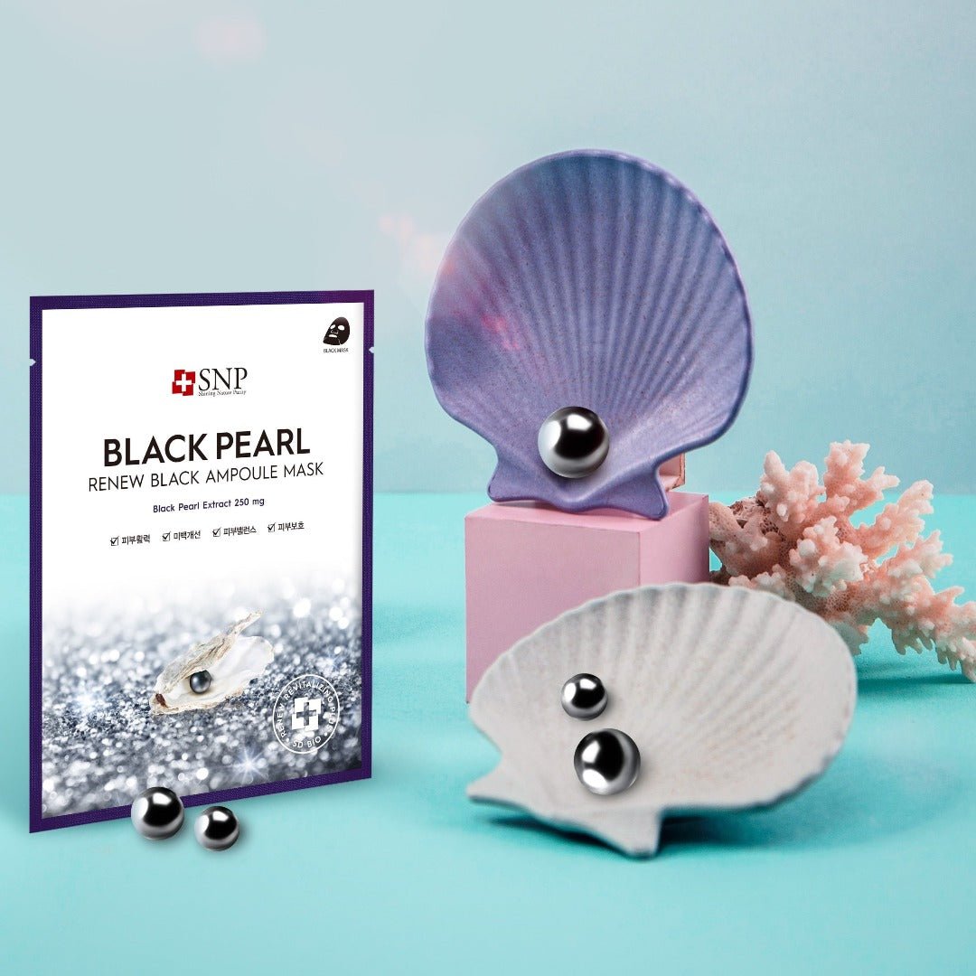 SNP Black Pearl Renew Black Ampoule Mask Box [10pcs] | La Cosmetique