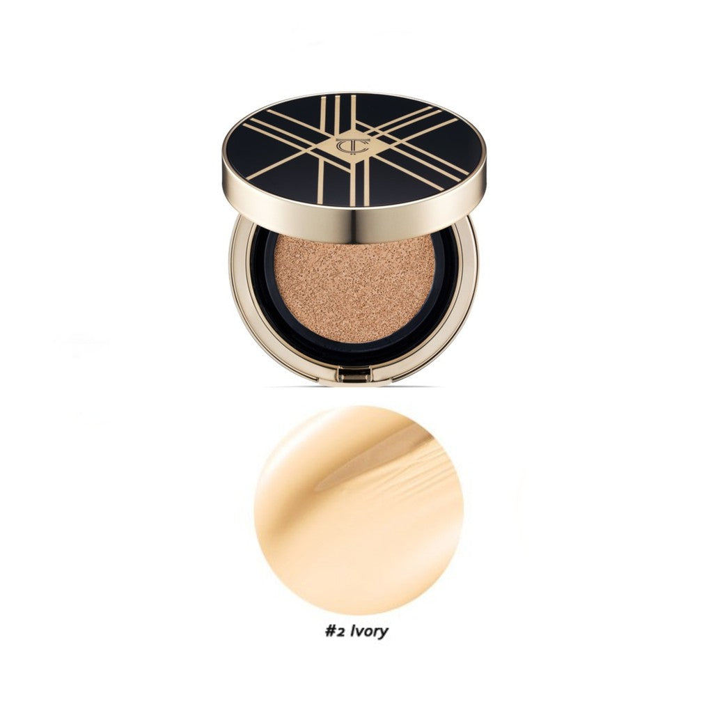Too Cool For School Artclass Studio De Teint Fixing Cover Cushion foundation with refill, featuring compact cushion applicator and product packaging.