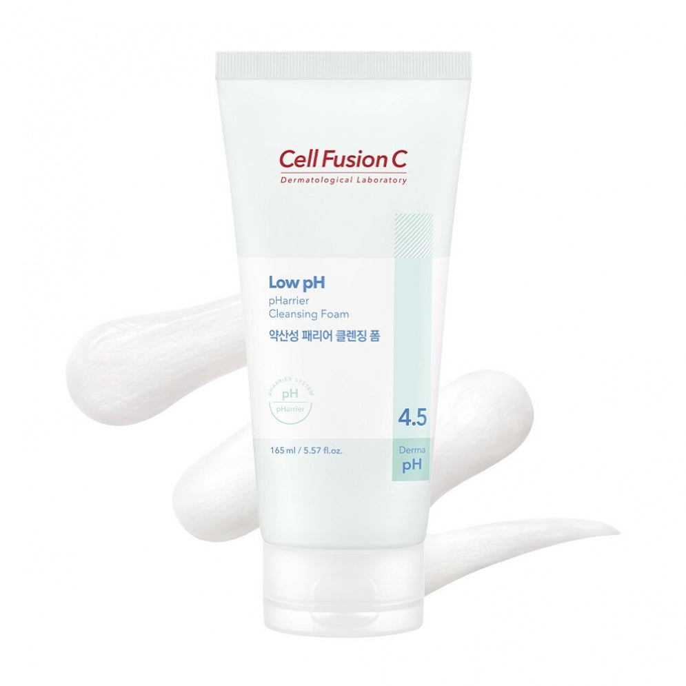 Cell Fusion C Low pH pHarrier Cleansing Foam in 165ml gel and foam cleanser bottle with foaming lather