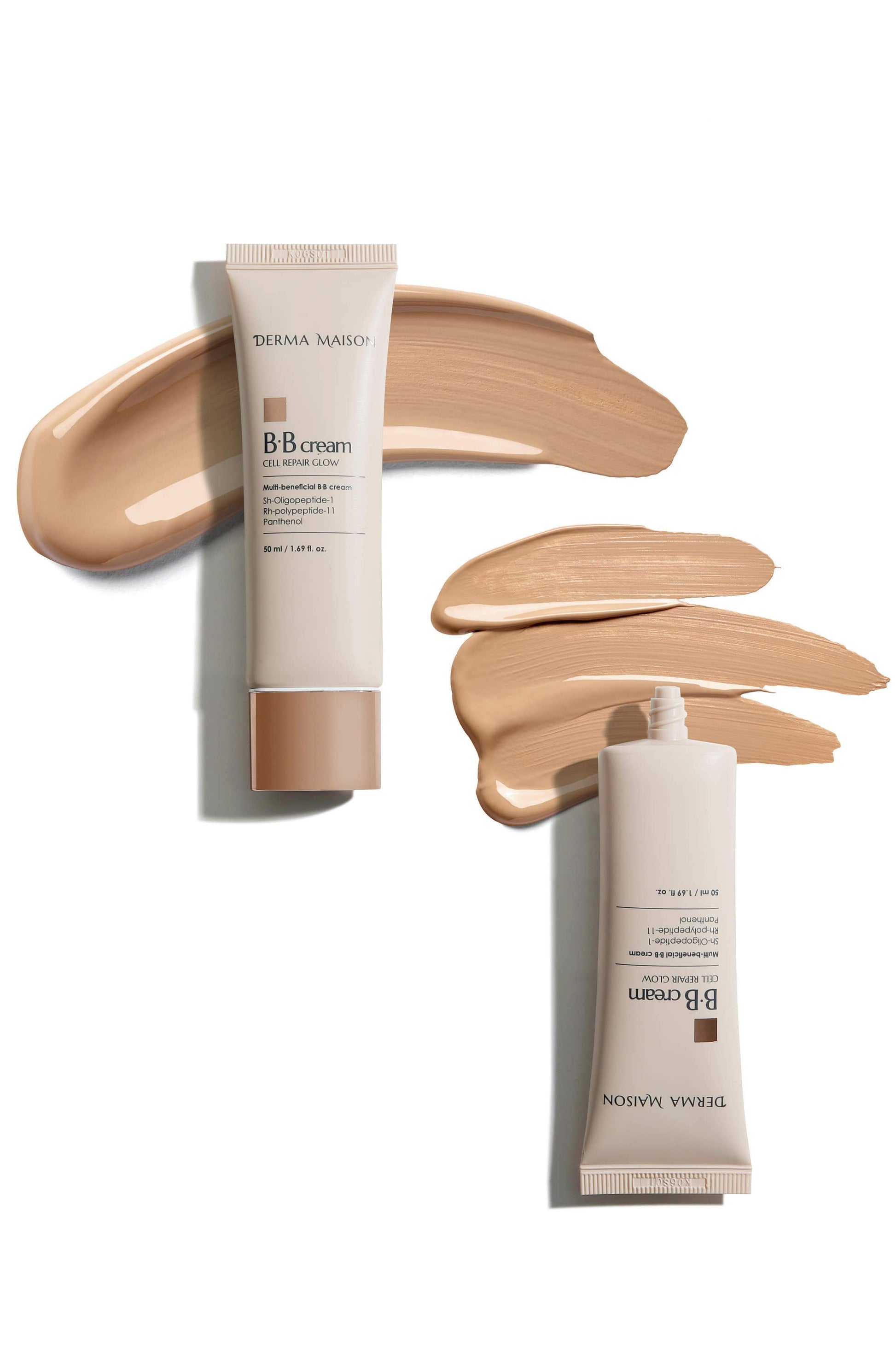 Derma Maison Cell Repair Glow BB Cream 50ml tube, smooth texture, suitable for even skin tone and natural glow.