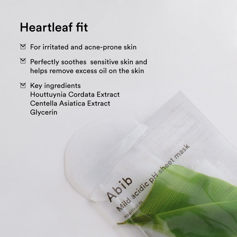 AbibMild Acidic pH Sheet Mask Heartleaf Fit 1pc - La Cosmetique