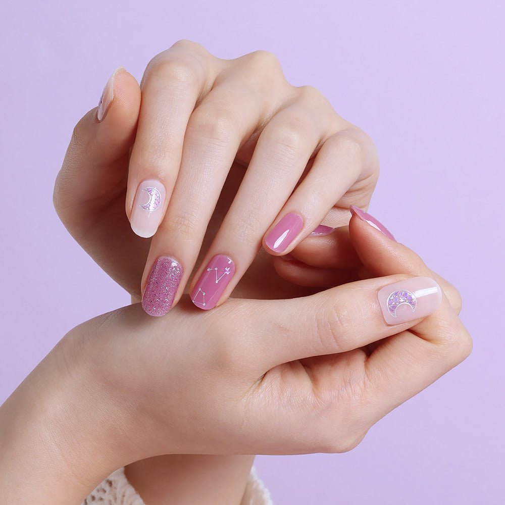 Glossy Blossom Gel Nail Strips - Blooming Space | La Cosmetique