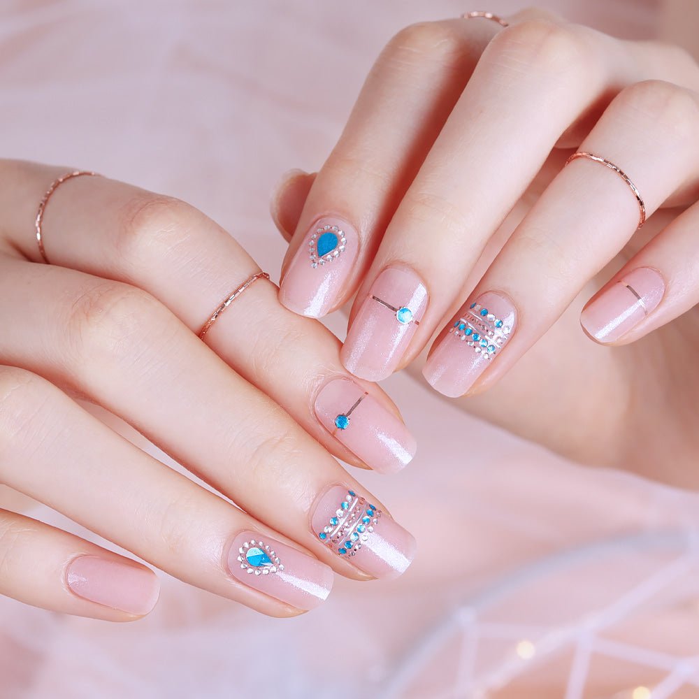 Glossy Blossom Gel Nail Strips - Shining Drop | La Cosmetique