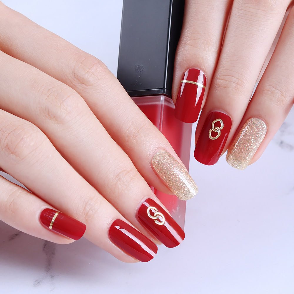 Glossy Blossom Gel Nail Strips - Signity Red | La Cosmetique