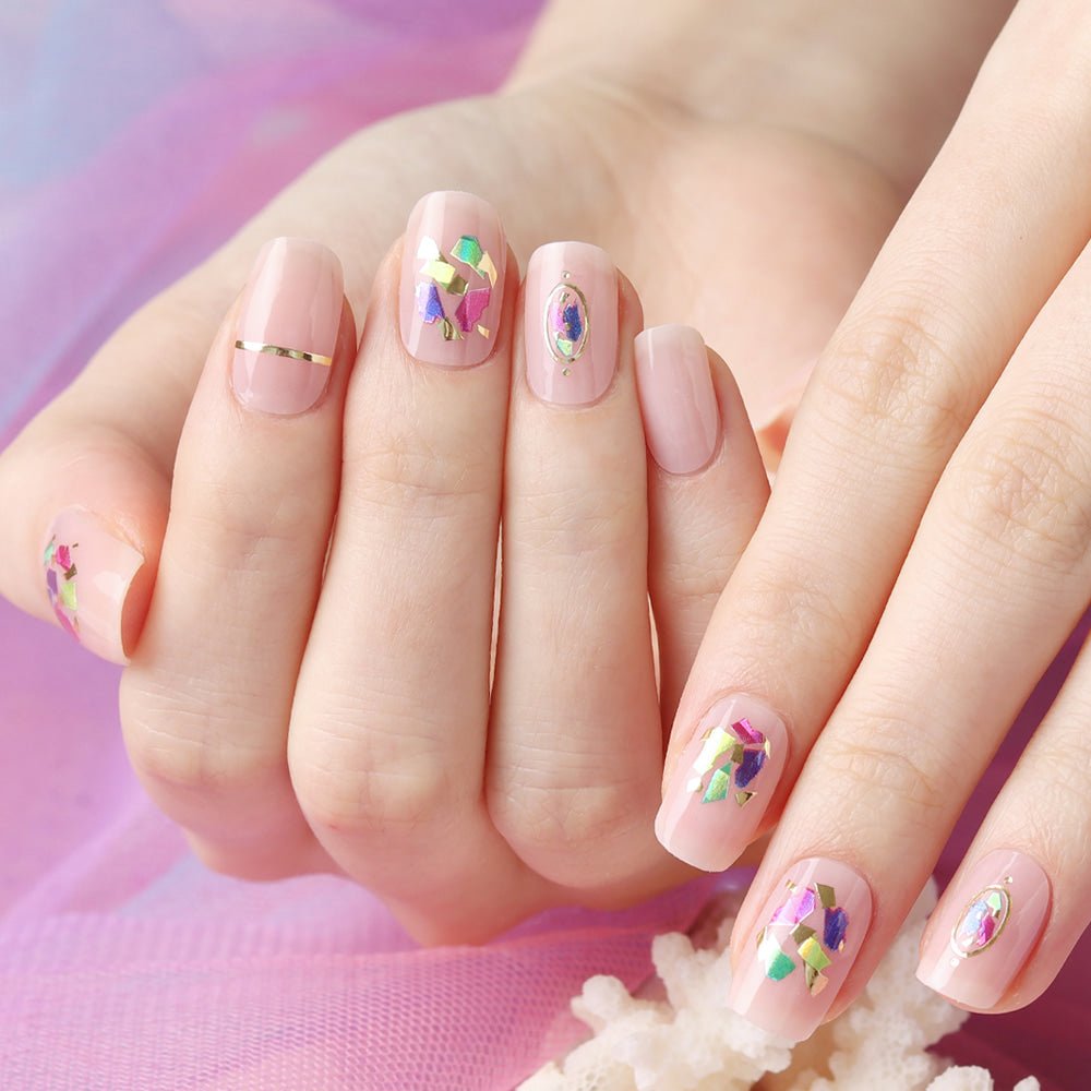 Glossy Blossom Gel Nail Strips - Vivid Shell | La Cosmetique
