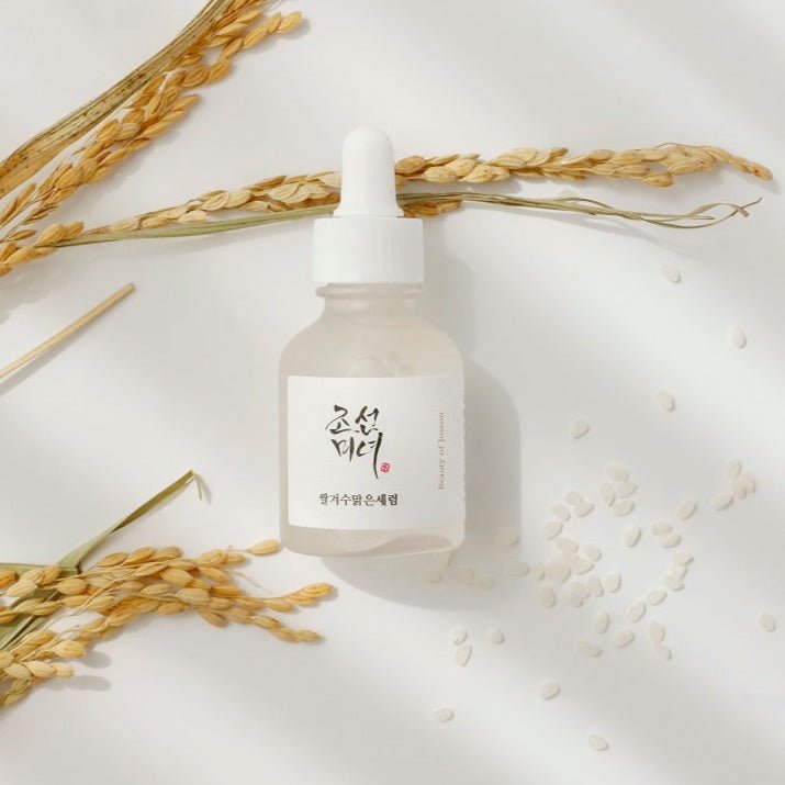 Beauty of Joseon Glow Deep Serum with rice and alpha-arbutin showcasing the serum’s clear, lightweight formula.