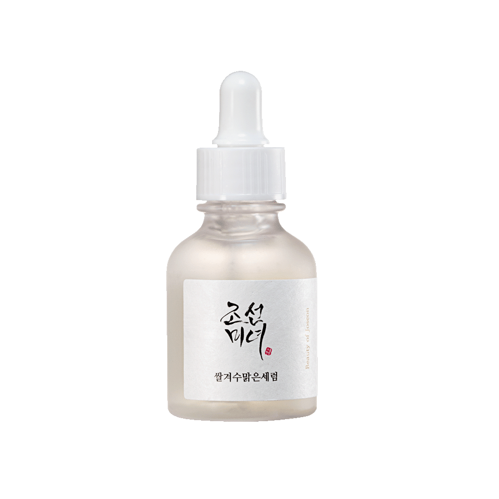Beauty of Joseon Glow Deep Serum with rice and alpha-arbutin showcasing a clear, elegant serum in a glass container.