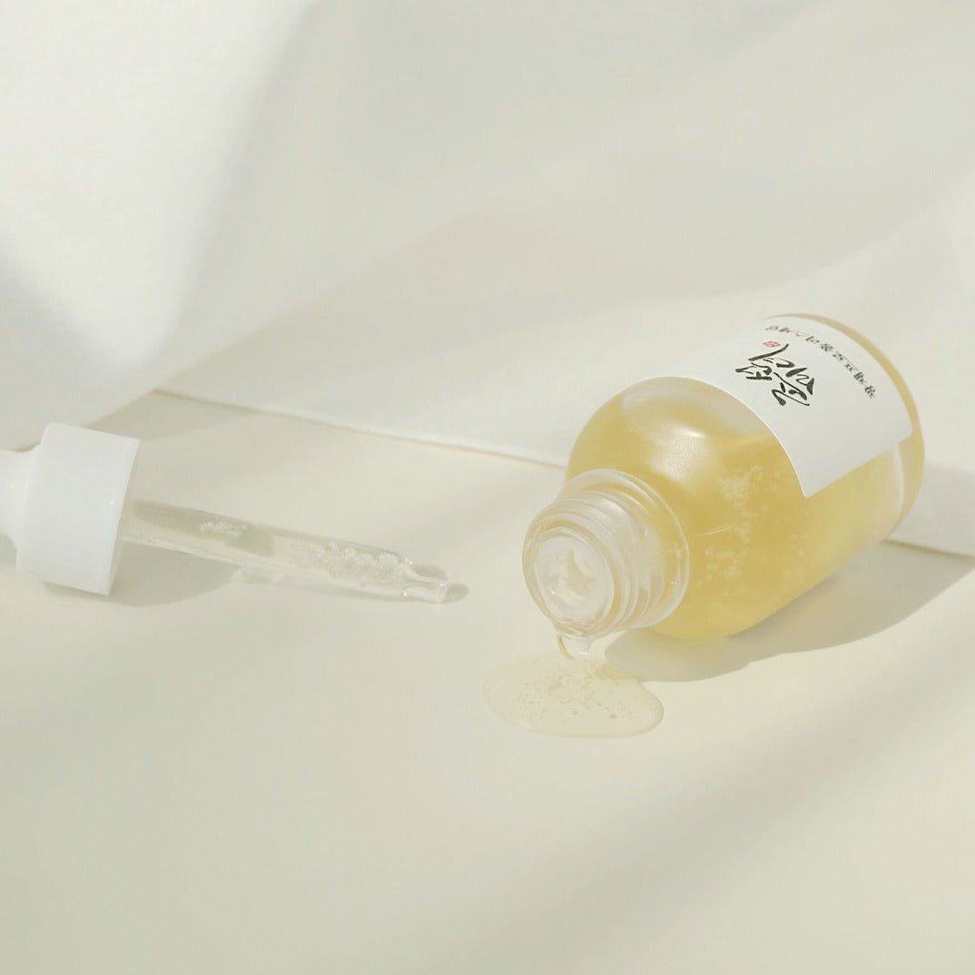 Beauty of Joseon Glow Serum with Propolis and Niacinamide featuring a dropper for skincare.