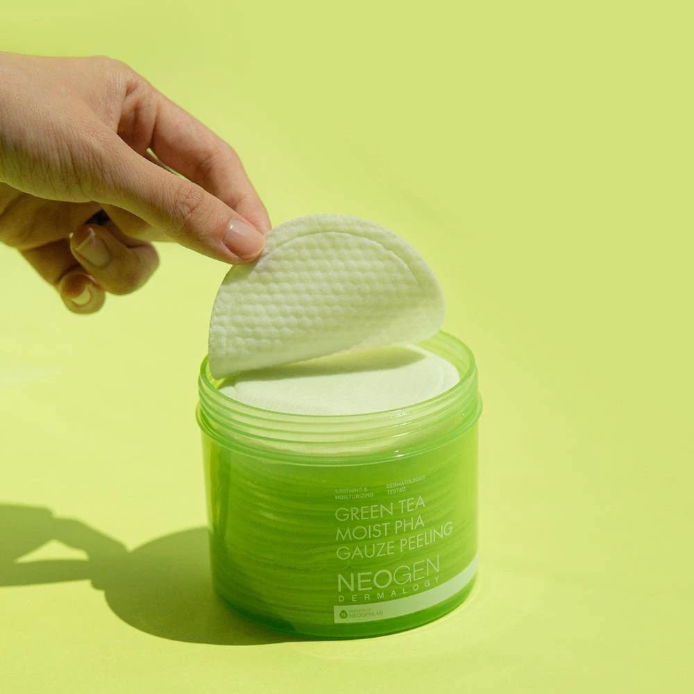 NEOGEN Green Tea Moist PHA Gauze Peeling 30pcs | La Cosmetique