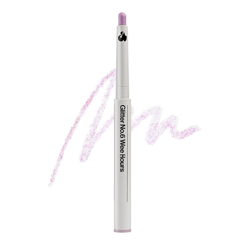 Unleashia Pretty Easy Glitter Stick eyeshadow in 7 colors, featuring vibrant glittery shades on a sleek applicator.