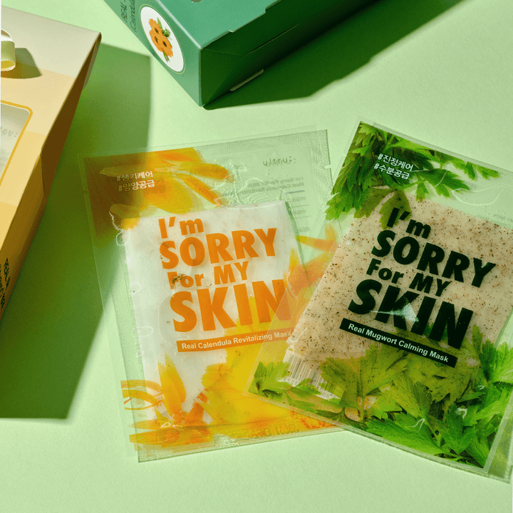 I'm Sorry For My SkinReal Mugwort Calming Mask (10pc/box) - La Cosmetique