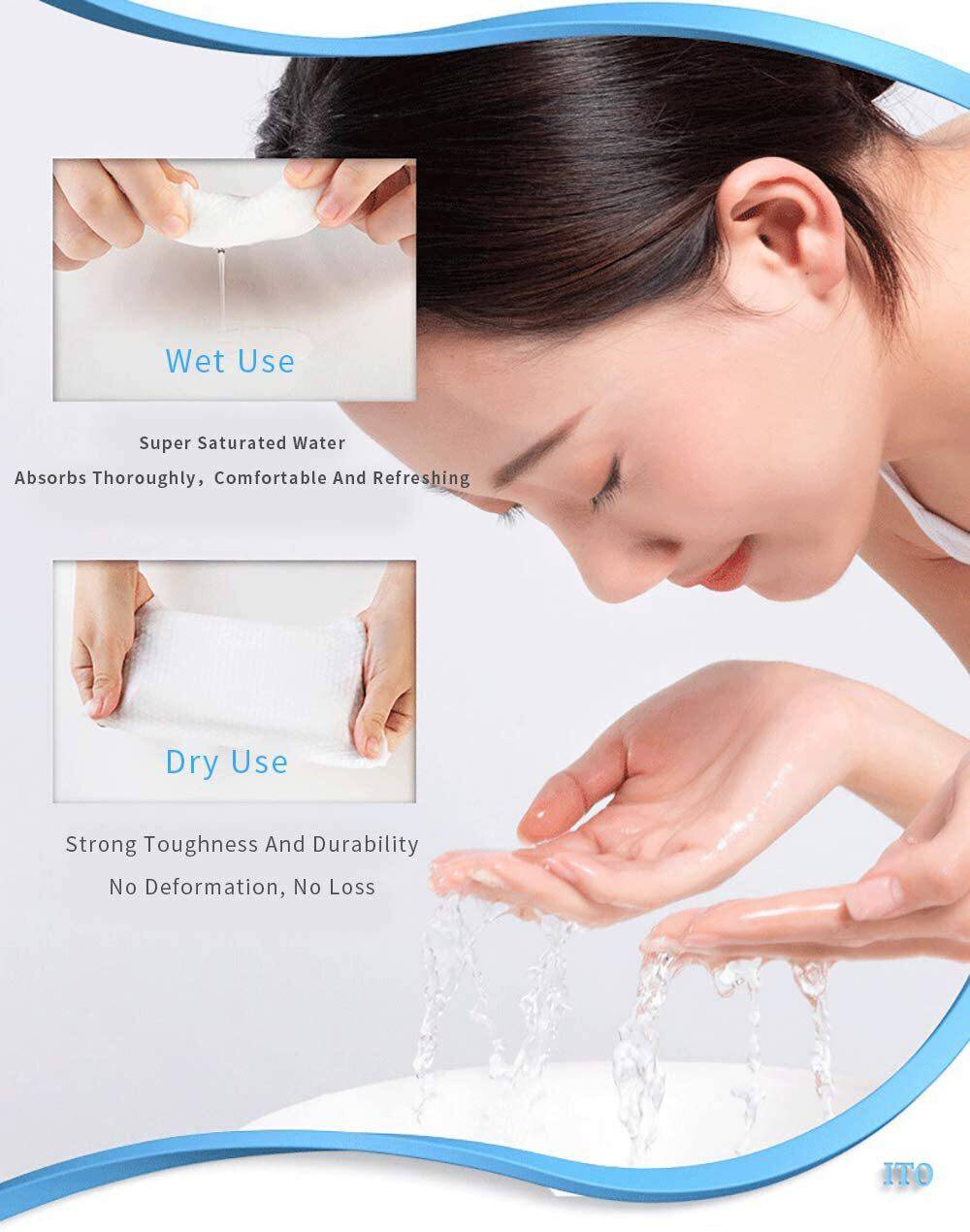 Ito Cleansing Facial Cotton Towel, soft makeup remover towel for gentle facial cleansing, shown in a close-up image.