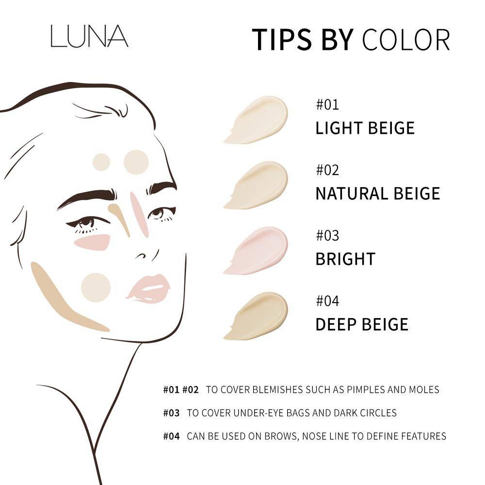 LunaLong Lasting Tip Concealer Cover-Fit SPF28+/PA++ (4 Colours) 7.5g - La Cosmetique