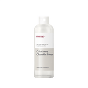 Ma:nyo Galactomy Clearskin Toner 210ml in a clear bottle, showing the toner’s light, soothing liquid with the product label visible.