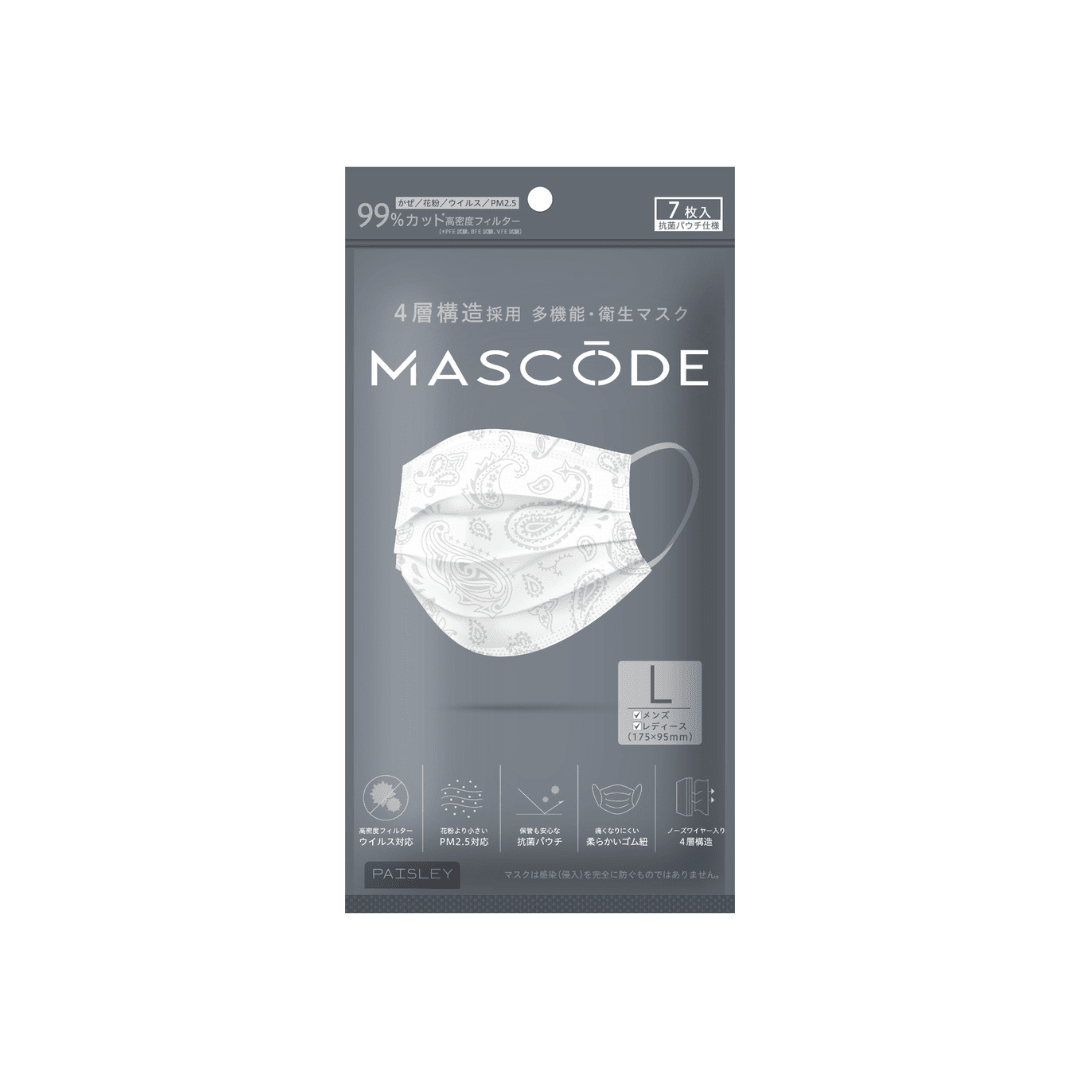 Sun Smile Mascode Mask Unisex Paisley Large 7pcs | La Cosmetique