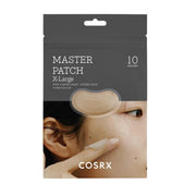 COSRX Master Patch X-Large spot patches, 10-patch acne treatment pack on a white background