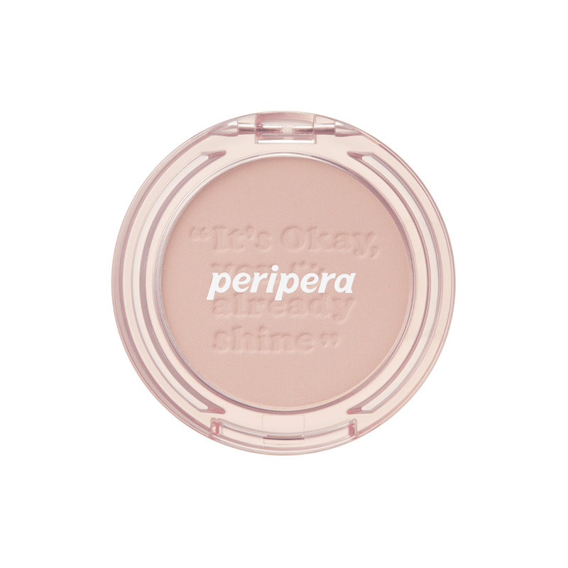 Peripera Pure Blushed Sunshine Cheek blush in milky peach shade, soft powder blush for a natural flush on the cheeks