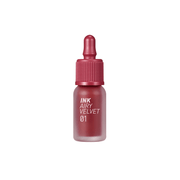Peripera Ink Airy Velvet Lip Tint in Hotspot Red, showcasing the soft, velvety texture and vibrant color of the lip product.