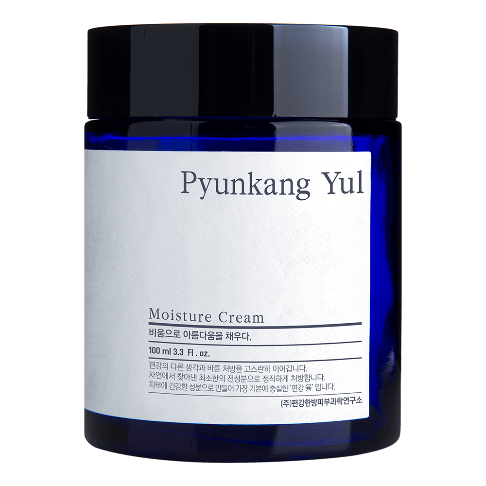 Pyunkang Yul Moisture Cream 100ml face moisturizer in a white jar, ideal for hydrating and nourishing dry skin.