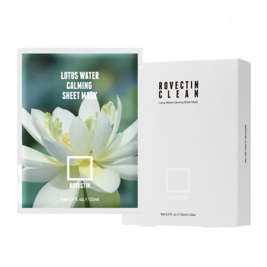 RovectinClean Lotus Water Calming Sheet Mask 10pcs/Box - La Cosmetique