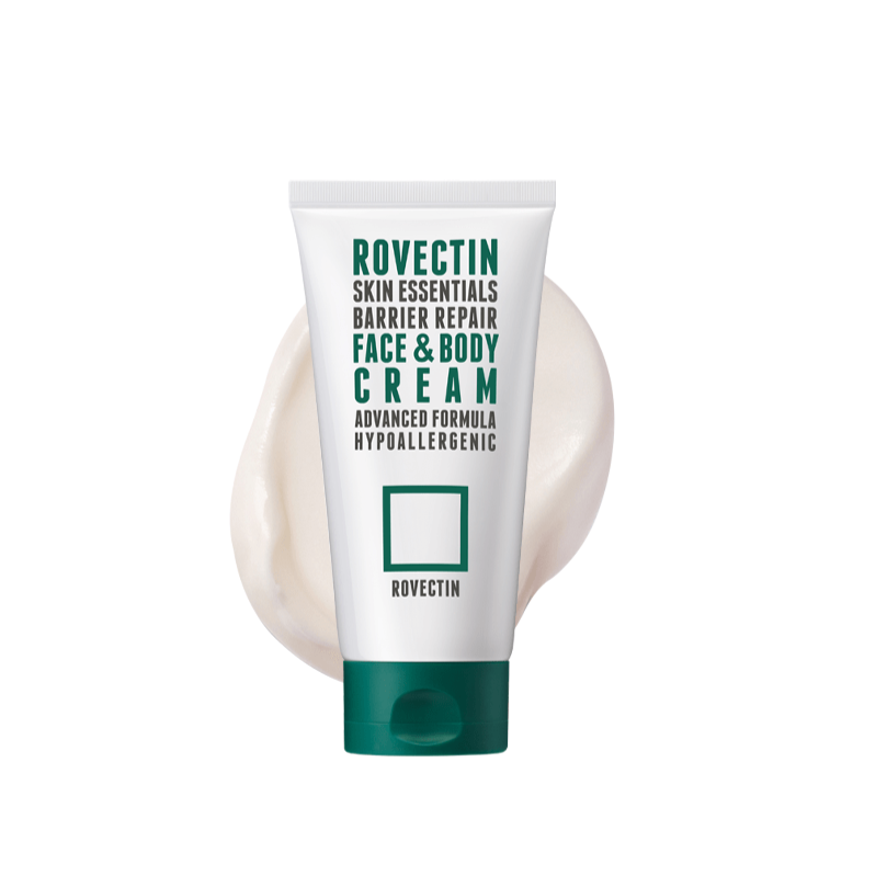Rovectin Skin Essentials Barrier Repair Face & Body Cream in 175ml jar, moisturizing cream for face and body skin repair.
