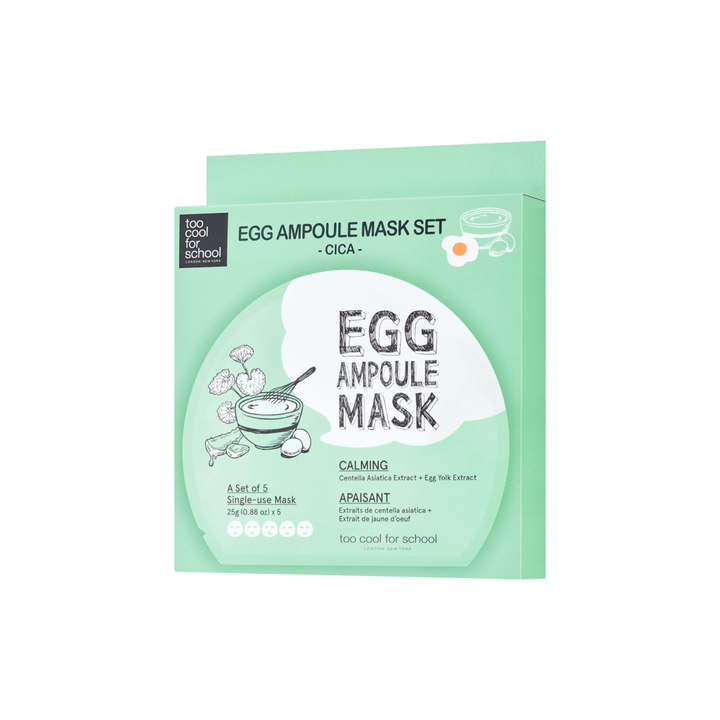 Too Cool For SchoolEgg Ampoule Mask Cica Set (5 sheets) - La Cosmetique