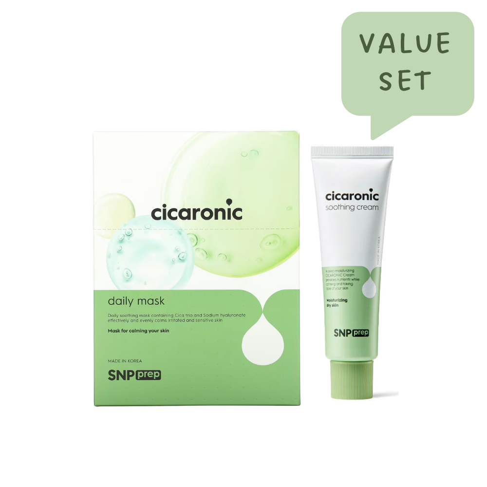 SNPValue Set Prep Cicaronic Daily Mask and Soothing Cream - La Cosmetique