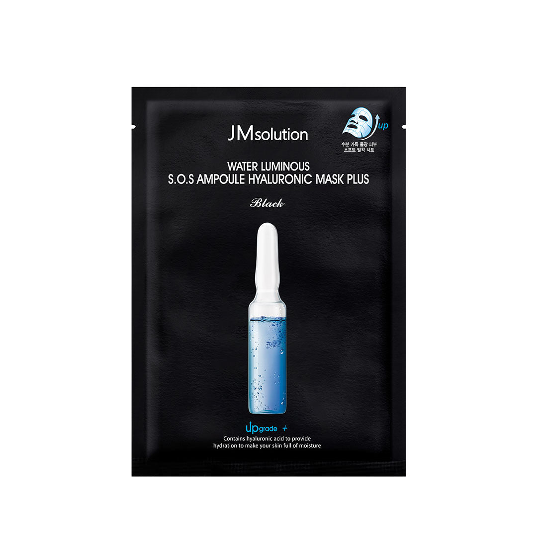 JMsolution Water Luminous S.O.S Ampoule Hyaluronic Mask Box Plus Black [10pcs] | La Cosmetique