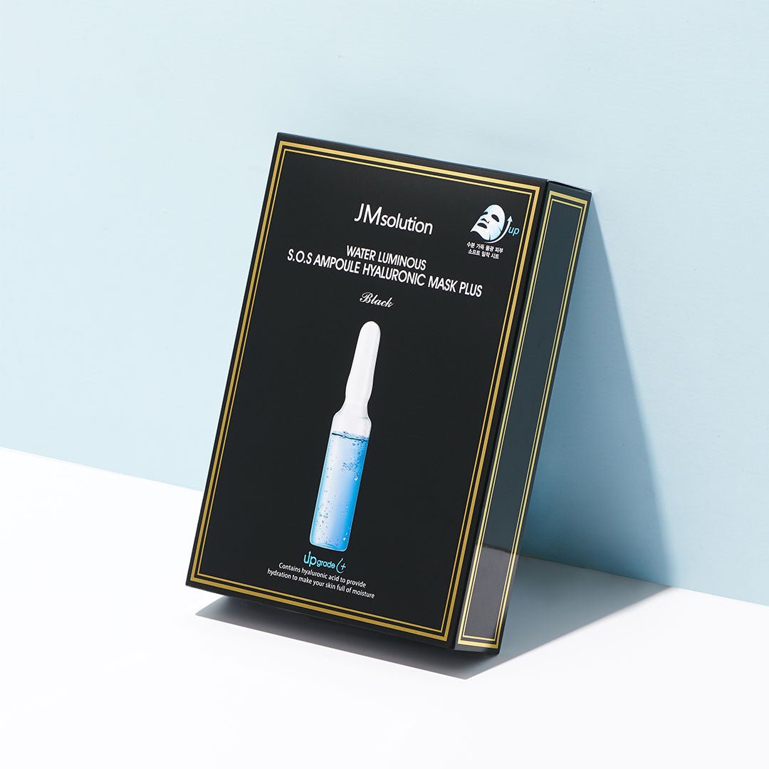 JMsolution Water Luminous S.O.S Ampoule Hyaluronic Mask Box Plus Black [10pcs] | La Cosmetique