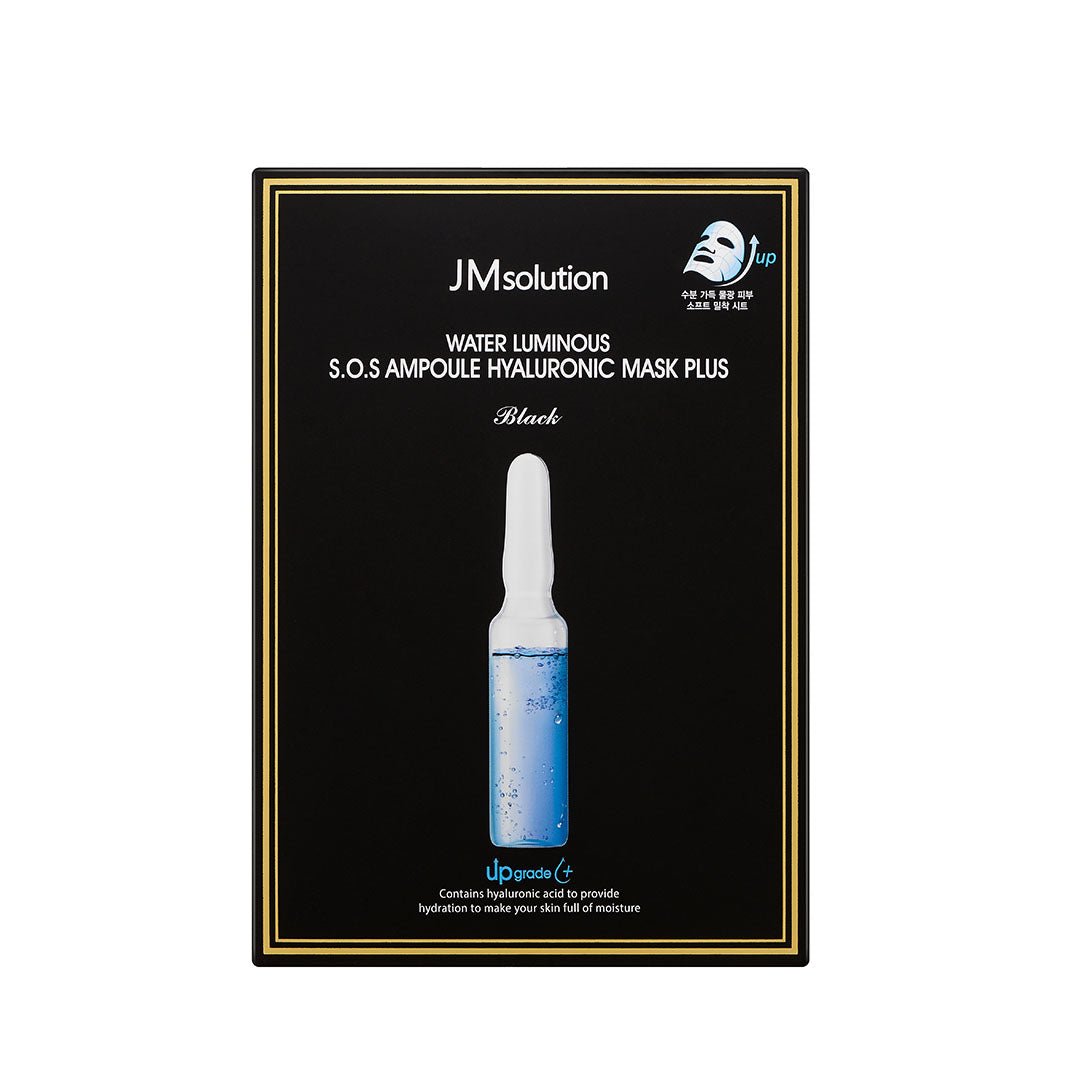 JMsolution Water Luminous S.O.S Ampoule Hyaluronic Mask Box Plus Black [10pcs] | La Cosmetique