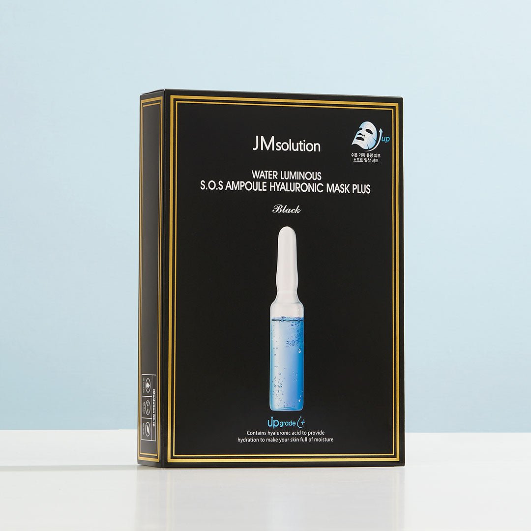 JMsolution Water Luminous S.O.S Ampoule Hyaluronic Mask Box Plus Black [10pcs] | La Cosmetique