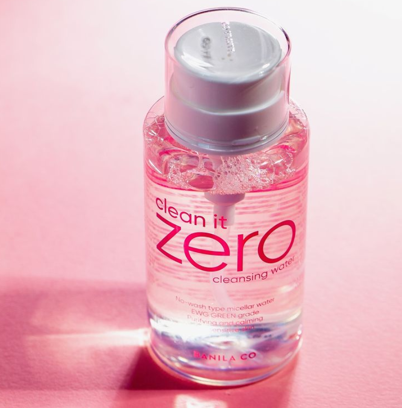Banila Co Clean It Zero Oil-Free Micellar Water in 310ml bottle, clear water with gentle cleansing formula for makeup removal