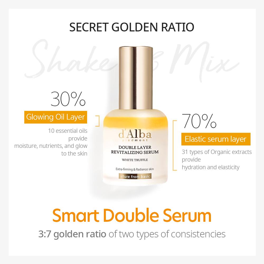 d'Alba White Truffle Double Layer Revitalising Serum | La Cosmetique