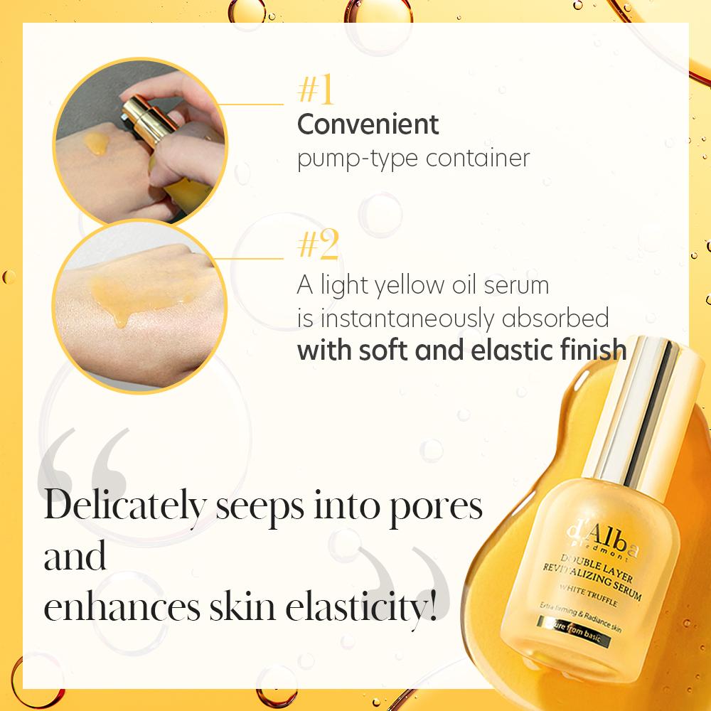d'Alba White Truffle Double Layer Revitalising Serum | La Cosmetique